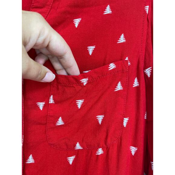 George Womens Red Button Up Shirt Collared Long Sleeve Top Size Small - Picture 8 of 11